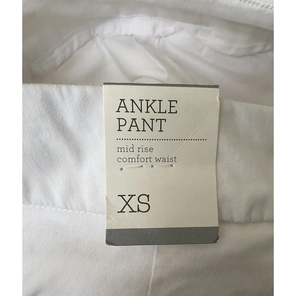NWT style & co ankle pant women x small mid rise waist stretch white - Picture 5 of 6